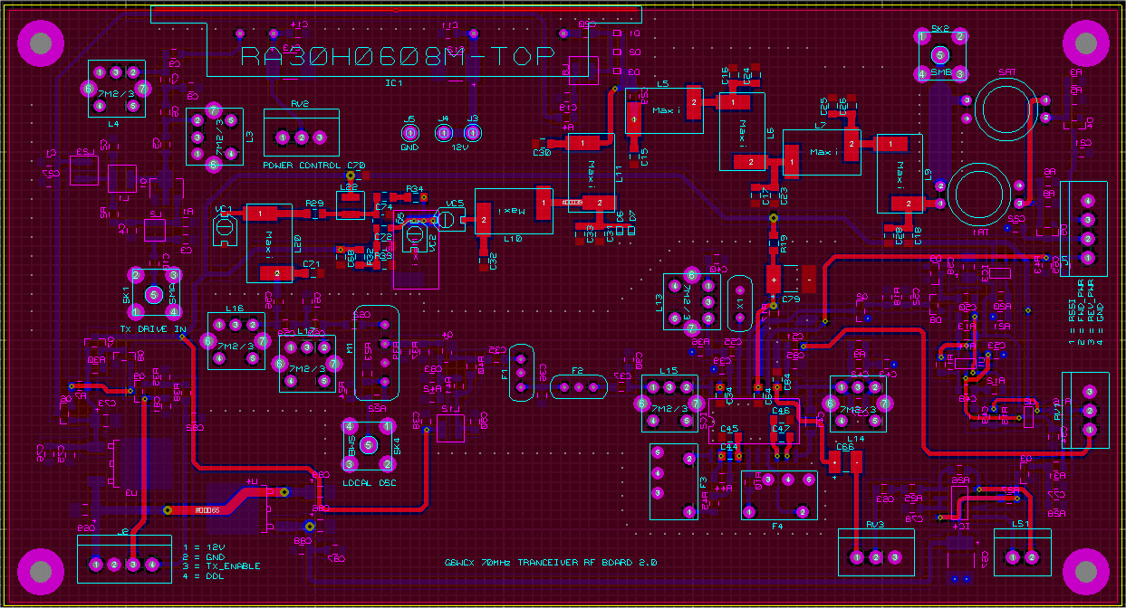 70MHz TRX RF PCB V2.0